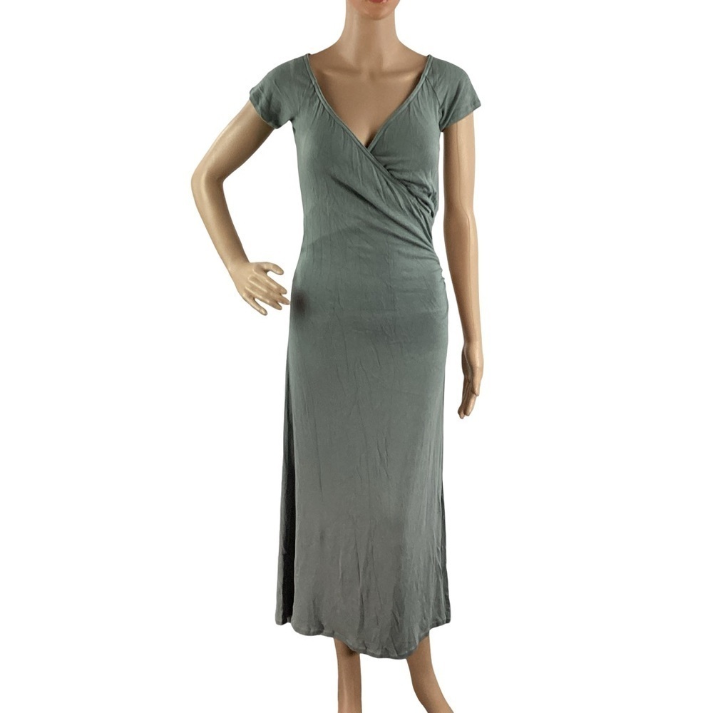 Vince Faux Wrap Maxi Dress Gray Size S